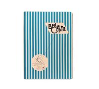 PdiPigna Bella Copia, Cahier A5, BI intérieur, pages blanches, papier 80 g/m². Idéal pour l'école et le bureau, couverture souple Couleur Bleu clair