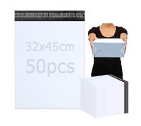 PDKKFF 50 Pièces Enveloppe Plastique Expedition, 32x45cm Pochette Envoie Colis Vinted, Emballage Colis Vinted, Autoadhésive Sac, Opaques Sachet pour Textiles et Boîtes à Chaussures