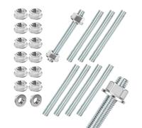 PDKKFF 8 pcs Tige filetée M8x100mm Barre filetée Acier galvanisé | Tiges Filetées M8 Boulon Fileté Avec 16 Pcs Écrous À Embase Pour Mobilier Machines Automobile Construction Fixation
