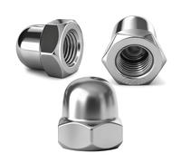 PDKKFF M12 Écrou Borgne 15 Pièces 304 Acier Inoxydable Ecrou Borgnes Hexagonal DIN 1587 Pour Vis Boulons Filetés & Tiges Filetées (Argent)