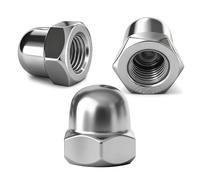 PDKKFF M6 Écrou Borgne 60 Pièces 304 Acier Inoxydable Ecrou Borgnes Hexagonal DIN 1587 Pour Vis Boulons Filetés & Tiges Filetées (Argent)