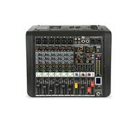Power Dynamics PDM-M604A Table de Mixage Amplifiée 6 Canaux, Console DJ Professionnelle, Sonorisation Pro, DSP 24 bits, 16 Effets, USB MP3 et Bluetooth, Egalisateur 7 Bandes, Micro/Casque