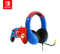 PDP Ensemble Casque filaire AIRLITE & Manette filaire REMATCH: Denim Dash, Pour Nintendo Switch, Nintendo Switch - Modèle OLED
