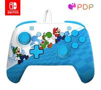 Manette filaire - PDP - Super Mario Rematch - Nintendo Switch - Câble 3 m - Licence officielle Nintendo - Motif Mario Escape - Bleu