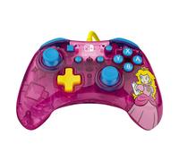 PDP Rock Candy: Bubblegum Peach Rose, Translucide USB Manette de jeu Analogique/Numérique Nintendo Switch, Nintendo Switch Lite, Nintendo Switch OLED