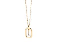 PDPaola Collier en forme de lettre L avec pendentif en forme de lettre Doré, Onesize, Argent sterling, Zircone cubique