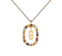 PDPAOLA - Collier Lettre G - Argent Sterling 925 Plaqué Or 18 carats - Bijoux pour Femme