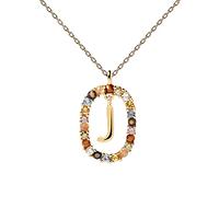 PDPAOLA - Collier Lettre J - Argent Sterling 925 Plaqué Or 18 carats - Bijoux pour Femme