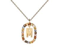 PDPAOLA - Collier Lettre M - Argent Sterling 925 Plaqué Or 18 carats - Bijoux pour Femme