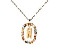 PDPAOLA - Collier Lettre N - Argent Sterling 925 Plaqué Or 18 carats - Bijoux pour Femme