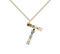 PDPAOLA - Collier Lettre T - Argent Sterling 925 Plaqué Or 18 carats - Bijoux pour Femme