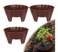 pdpdoc Lot de 3 anneaux de culture ronds de 30,5 cm pour planter des bordures de jardin, garder les plantes séparées, contrôle des mauvaises herbes et diriger l'eau vers les racines (30,5 cm - marron)