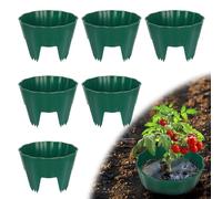 pdpdoc Lot de 6 anneaux de culture ronds de 17,8 cm pour planter des bordures de jardin, garder les plantes séparées, contrôle des mauvaises herbes et diriger l'eau vers les racines (17,8 cm - Vert)