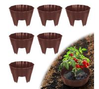 pdpdoc Lot de 6 anneaux de culture ronds de 17,8 cm pour planter des bordures de jardin, garder les plantes séparées, contrôle des mauvaises herbes et diriger l'eau vers les racines (17,8 cm - Marron)