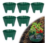pdpdoc Lot de 6 anneaux de culture ronds de 25,4 cm pour planter des bordures de jardin, garder les plantes séparées, contrôle des mauvaises herbes et diriger l'eau vers les racines (25,4 cm - Vert)