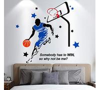 Pdrui Sticker Mural, Jouer au Basket Autocollant Mural Comme Decoration Murale Pour Chambre A Coucher Salon Chambre D'enfant, Art Bricolage Decoration Murale Stickers Muraux, 110×115cm