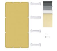 PDSYCB 2.5x3.5m Voile d'ombrage Imperméable Rectangulaire, Toile Ombrage UV Protection Dissipation Rapide de la Chaleur Cordon de Montage Inclus pour Terrasse Jardin Extérieur, Jaune