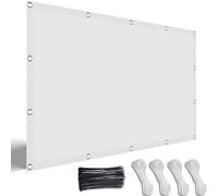 PDSYCB 5.5x5.5m Voile d'ombrage Imperméable Rectangulaire, Toile Ombrage UV Protection Dissipation Rapide de la Chaleur Cordon de Montage Inclus pour Terrasse Jardin Extérieur, Blanc