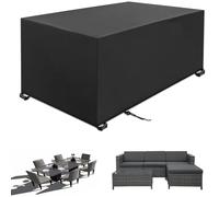 PDSYCB Housse Table de Jardin 150x100x85cm Salon Robuste Tissu Oxford 420D Housse de Meuble Imperméable Résistance au Vent,Respirante,Antipoussière et Résistante aux UV Noir