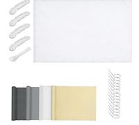 PDSYCB Voile d'ombrage 1.8x5.5m Blanc Toile Ombrage Rectangulaire Imperméable Une Protection des Rayons UV à 95% avec Kit Fixation pour Extérieur, Terrasse, Jardins et Serreson