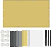 PDSYCB Voile D'ombrage 3.5x5.5m, Imperméable, Rectangulaire, Résistant au Soleil, Protection 95% UV Toile Ombrage pour Patio Jardin Terrasse Extérieur Balcon avec Corde, Jaune