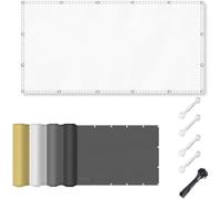 PDSYCB Voiles Ombrages Imperméable 1.4x3.2m Voile d'ombrage Rectangulaire Brise Vue Balcon Toile Ombrage Exterieur avec Oeillets et Cordons pour Terrasse Jardin Poulailler Piscines Blanc