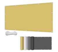 PDSYCB Voiles Ombrages Rectangulaire 1.4x4.2m Voile d'ombrage Imperméable Toile Ombrage Exterieur avec Oeillets et Cordons Brise Vue Balcon pour Patio Jardins Balcons Terrasses Jaune