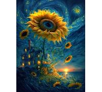PDSYUCHEN 1000 Pièces ，Coloré Puzzles ，Images ，Gifts ，Sunflowerss Art Oil Painting ，Décoration Intérieure ，Jeux pour Réduire Le Stress Familial - Tz485Kj