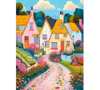 PDSYUCHEN Colourful,Irregular 1000 Pièces,Difficult Puzzle,Gardens Cottages Abstract Art Oil Painting ，Jouets De Puzzle Anti-Stress pour Adultes Gifts - Jw51Th