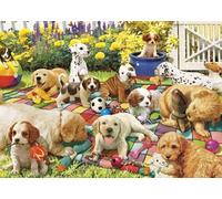 PDSYUCHEN Difficult Puzzle - 1000 Pièces - Colorful - Dogs Playing in The Garden Oil Painting - Jeux Personnalisés pour Enfants Et Adultes Gifts - Jw32Th