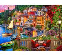 PDSYUCHEN Puzzle 1000 Pièces - Affiche - Irregular Puzzle - Difficult - Seaside Towns Art Images - Jeu De Défi pour Adultes - Jouets Éducatifs pour Enfants - Tz540Kj