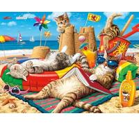 PDSYUCHEN Puzzle 1000 Pièces ，Coloré Puzzles ，Affiche ，Gifts ，Abstract Images of Cats Playing ，Image Artistique d'un Jeu pour Soulager Le Stress chez Les Adultes - Tz163Kj