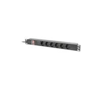 PDU Lanberg PDU-06F-0200-BK 6 Salidas Tipo F 1U Conmutado Monofásico 2m Aluminium Negro