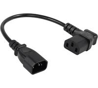 PDU Power Extension Cable IEC 320 C14 to 90 Degree C13,C14 Male to Right Angle C13 Female 3 Pin for Monitors,Computers,etc.-0.4m/15.7inch