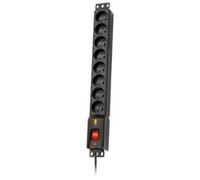 PDU rack 19"" - LESTAR - LXARM 810 G-A - 8 prises 10A - câble 1,5 m - parafoudre & disjoncteur réarmable