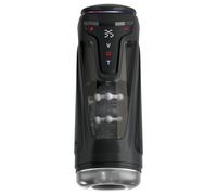 PDX Elite Moto-Bator Pro - masturbateur à poussées perlé et chauffant (noir)