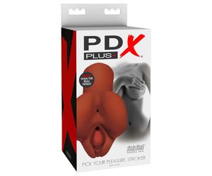 PDX Pick Your Pleasure - masturbateur réaliste 2-en-1 (brun)