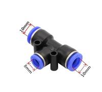 PE Air Connectors 4mm 6mm 8mm 10 12MM Pneumatic Fitting Quick Slip Lock Tee 3Way Pipe Water Hose Tube Connector AUOQKQUT(PEG 10-8)