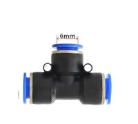 PE Air Connectors 4mm 6mm 8mm 10 12MM Pneumatic Fitting Quick Slip Lock Tee 3Way Pipe Water Hose Tube Connector AUOQKQUT(PE-6MM)