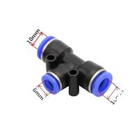 PE Air Connectors 4mm 6mm 8mm 10 12MM Pneumatic Fitting Quick Slip Lock Tee 3Way Pipe Water Hose Tube Connector AUOQKQUT(PEG 10-6)