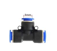 PE Air Connectors 4mm 6mm 8mm 10 12MM Pneumatic Fitting Quick Slip Lock Tee 3Way Pipe Water Hose Tube Connector NWPNLXEA(PE-8MM)
