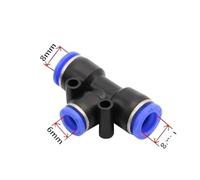 PE Air Connectors 4mm 6mm 8mm 10 12MM Pneumatic Fitting Quick Slip Lock Tee 3Way Pipe Water Hose Tube Connector AUOQKQUT(PEG 8-6)