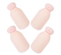 Pe Flacons de Voyage à Presser Rose, 100ml, Lot de 4 | Format Tsa Pratique, Bouchon Rabattable, pour Lotion et Savonnette, Sorties Outdoor et Escapades du W nd