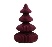 PE Grand Sapin de Noël 176cm Pliable en Papier Alvéolé - Décoration Nordique Moderne pour Vitrine & Maison, Réutilisable (Burgundy, 145cm)