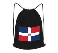 PE Sac Drapeau De La République Dominicaine Leger Sac À Cordon De Serrage Pliable Sporttasche Mit Kordelzug pour Fußball Plage Homme 39X46Cm