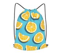 PE Sac Quartiers De Citron Leger Sac À Cordon De Serrage Réglable Sacs À Cordon De Serrage pour Vacances Natation Fußball 39X46Cm