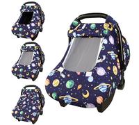 Pea Pod Housse de siège auto d'hiver pour nouveau-né avec fenêtres à 2 couches en maille respirante/tissu respirant, dos en polyester léger à pois Minky, s'adapte parfaitement à la plupart des sièges