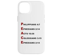 Peace Acrostic - 5 Christian Faith Bible Verse Scriptures Coque pour iPhone 14 Plus