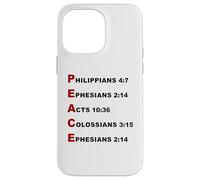 Peace Acrostic - 5 Christian Faith Bible Verse Scriptures Coque pour iPhone 14 Pro Max