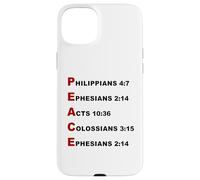 Peace Acrostic - 5 Christian Faith Bible Verse Scriptures Coque pour iPhone 15 Plus